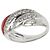 Autre Marque Pt900 Platinring mit Koralle und Diamant - Ansicht 7