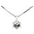 Autre Marque Pt900 Pt850 Platinum Halskette mit rundem Brillantschliff-Diamanten - Ansicht 4
