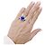 Autre Marque Platinring mit Cushion-Saphir und Dreiecksdiamanten. - Ansicht 6