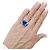 Autre Marque Platinring mit Cushion-Saphir und Dreiecksdiamanten. - Ansicht 7