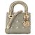 DIOR - Borsa a tracolla Mini Lady Dior in pelle cannage verniciata verde kaki