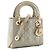 DIOR - Borsa a tracolla Mini Lady Dior in pelle cannage verniciata verde kaki - vista 2