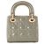 DIOR - Borsa a tracolla Mini Lady Dior in pelle cannage verniciata verde kaki - vista 3