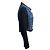 Chloé Giacca in denim Chloe Vintage blu con doppia zip frontale e maniche in maglia di lana blu navy e angora - vista 3