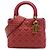 Borsa Lady Dior Medium in pelle d'agnello Cannage rossa con borchie