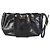 Clutch de muñeca Prada en Vitello Shine plisado con lazo, negra