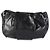 Clutch de muñeca Prada en Vitello Shine plisado con lazo, negra - vista 2