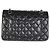 Gabrielle Chanel Small Classic Double Flap Bag aus schwarzem gestepptem Lammleder - Ansicht 2