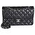 Gabrielle Chanel Small Classic Double Flap Bag aus schwarzem gestepptem Lammleder - Ansicht 8