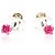 Gabrielle Pendientes CC Chanel de esmalte blanco y rosa