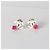 Gabrielle Pendientes CC Chanel de esmalte blanco y rosa - vista 6