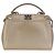 Borsa Satchel Mini Peekaboo Iconic Fendi in Nappa Tortora - vista 2