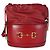Borsa secchiello con coulisse Gucci Horsebit 1955 in pelle di vitello rossa - vista 7