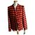 Autre Marque ATIAN Orange and Black Houndstooth Wool Short Jacket