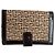 Pierre Balmain Clutch em lona monogramada e couro castanho