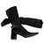 Sergio Rossi Hohe Schwarze Lederstiefel Blockabsatz