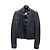 Blazer cropped aderente in pelle nera Valentino IT 42 usato