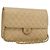Borsa a tracolla CHANEL Matelasse 25 in pelle d'agnello beige con catena e CC dorati