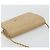 Borsa a tracolla CHANEL Matelasse 25 in pelle d'agnello beige con catena e CC dorati - vista 6