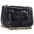Borsa a tracolla con catena CHANEL Vernice Nera Dorata CC
