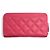 Timeless Portafoglio lungo Chanel in pelle di vitello granulata rosa - vista 3
