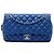 Chanel Blue Jumbo Quilted Caviar Easy Flap