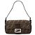Borsa Baguette Fendi in canvas Zucca marrone