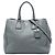Sac cabas convertible ouvert Prada en Vitello Daino gris