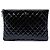 Clutch Chanel Black Large Quilted Patent O Case
