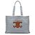 Céline Celine Cabas Thais Tote en toile rayée Triomphe blanc Large
