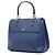 Prada Blue Medium Saffiano Cuir Double Turnlock Satchel Tasche - Ansicht 2