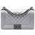 Chanel Gray Old Medium Quilted Metallic Caviar Boy Flap
