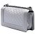 Chanel Gray Old Medium Quilted Metallic Caviar Boy Flap - vista 2