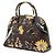 Prada Brown Large Saffiano Lux Floral Print Promenade Satchel mit Fronttasche - Ansicht 2