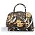 Prada Brown Large Saffiano Lux Floral Print Promenade Satchel mit Fronttasche - Ansicht 6