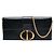 Dior Montaigne 30 Clutch aus schwarzem Leder mit Kette