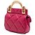 Portacarte Lady Chanel in vitello matelassé rosa con manico superiore e catena - vista 2