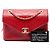 Chanel Red Small Chevron Lambskin Stitched Envelope Flap - vista 7