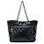 Bolso Tote Chanel Black Large Quilted Patent Chic and Glitter