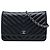 Cartera Chanel Black CC Chevron Lambskin Wallet On Chain
