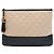 Clutch Chanel Gabrielle O Case Medium in vitello invecchiato matelassé bicolore Beige