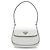 Prada Cleo Schultertasche mit Klappe aus weißem Spazzolato-Leder