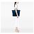 Sacola de Compras Deauville Chanel Blue Medium em pele de carneiro e couro de bezerro - vista 6