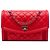 Chanel Red Large Quilted Lambskin Geometric Flap