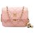 Chanel Mini Pearl Crush Clutch On Chain aus rosa Lammleder