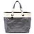 Chanel Paris Biarritz Tote aus beschichtetem Canvas, gesteppt, Silber, Medium