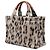 Céline Celine Beige Small Leopard Print Felt Cuir Triomphe Cabas Thais Satchel - vista 2