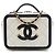 Chanel White Small Caviar CC Filigree Vanity Case