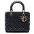 Lady Dior Dior en cuir de veau Cannage noir taille Medium, ornée de perles et de strass