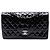 Chanel Black Medium Quilted Patent Secret Label Flap